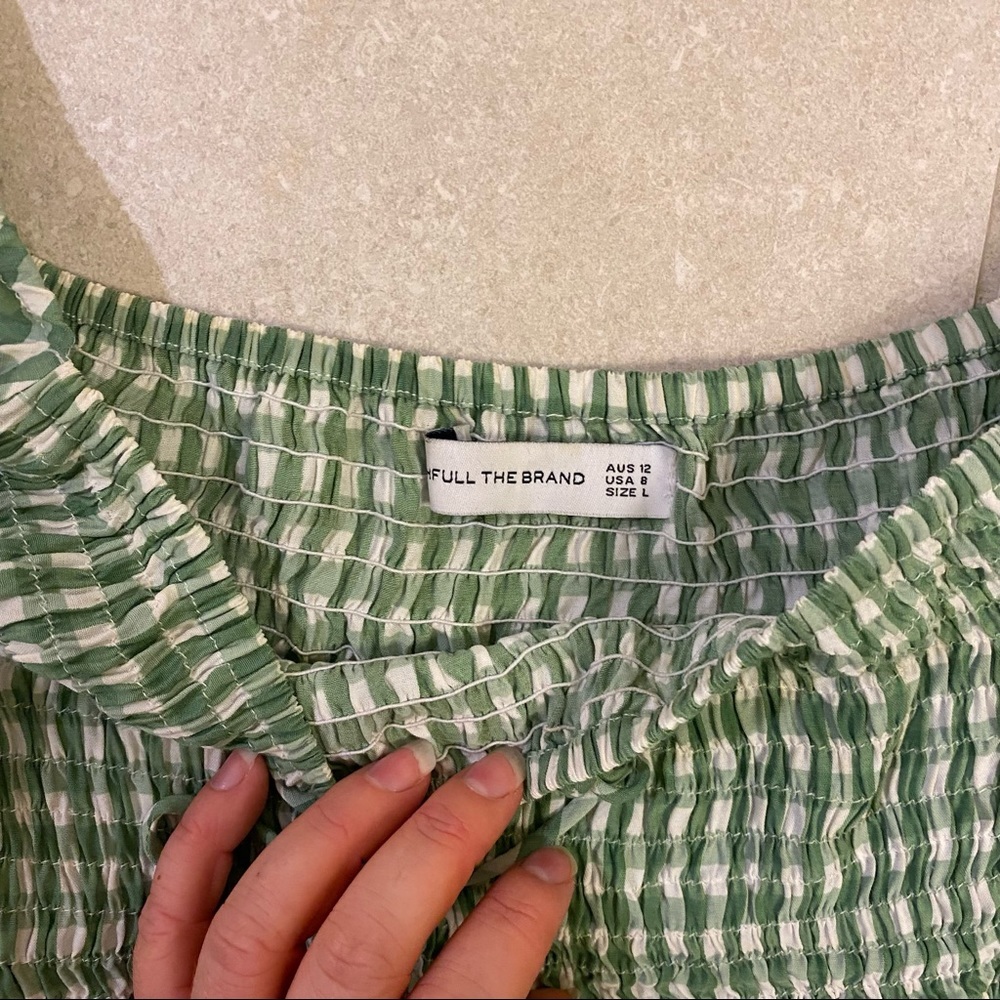 Faithfull the Brand green gingham dress NWOT - Picture 3 of 3